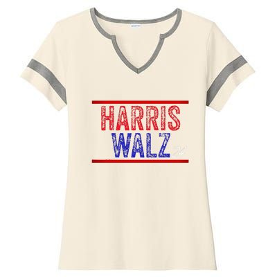 Harris Waltz 2024  Kamala Harris Tim Waltz 2024 Ladies Halftime Notch Neck Tee