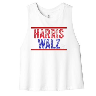 Harris Waltz 2024  Kamala Harris Tim Waltz 2024 Women's Racerback Cropped Tank