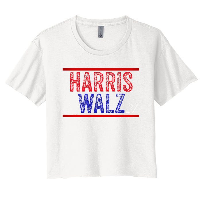 Harris Waltz 2024  Kamala Harris Tim Waltz 2024 Women's Crop Top Tee