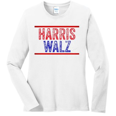 Harris Waltz 2024  Kamala Harris Tim Waltz 2024 Ladies Long Sleeve Shirt