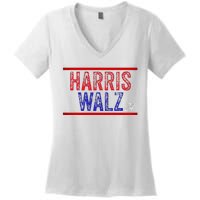 Harris Waltz 2024  Kamala Harris Tim Waltz 2024 Women's V-Neck T-Shirt