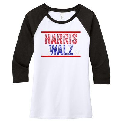 Harris Waltz 2024  Kamala Harris Tim Waltz 2024 Women's Tri-Blend 3/4-Sleeve Raglan Shirt