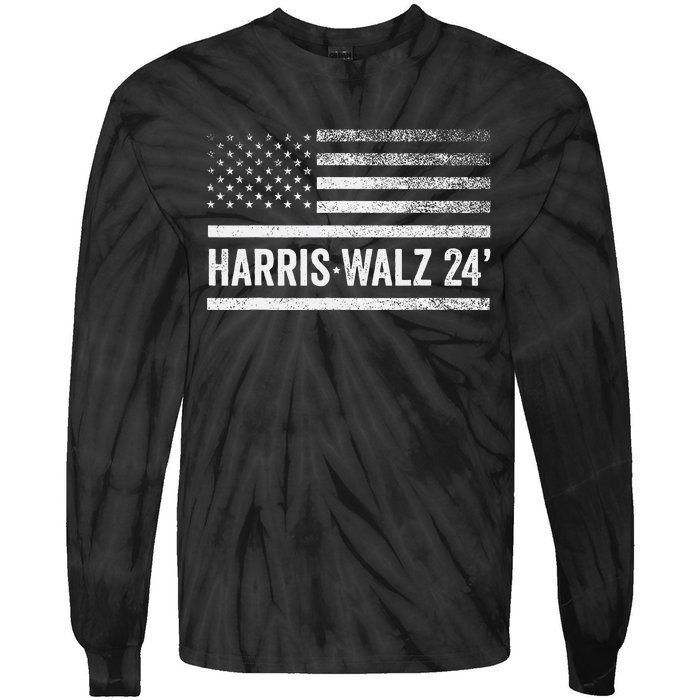 Harris Walz 2024 Election Kamala Harris Tim Walz 2024 Tie-Dye Long Sleeve Shirt