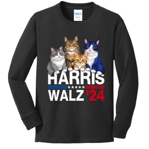 Harris Waltz 2024 Election Kamala Harris Tim Waltz 2024 Kids Long Sleeve Shirt