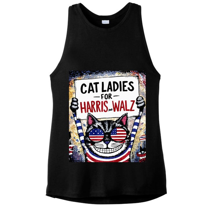 Harris Waltz 2024 Cat Ladies For Harris And Walz 2024 Premium Ladies PosiCharge Tri-Blend Wicking Tank