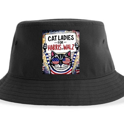 Harris Waltz 2024 Cat Ladies For Harris And Walz 2024 Premium Sustainable Bucket Hat