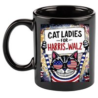 Harris Waltz 2024 Cat Ladies For Harris And Walz 2024 Premium 11oz C Handle Ceramic Mug