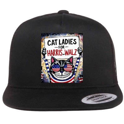 Harris Waltz 2024 Cat Ladies For Harris And Walz 2024 Premium Flatbill Hat