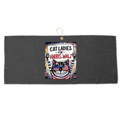 Harris Waltz 2024 Cat Ladies For Harris And Walz 2024 Premium Large Microfiber Waffle Golf Towel