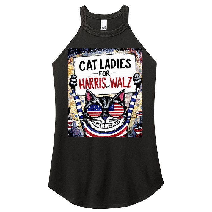 Harris Waltz 2024 Cat Ladies For Harris And Walz 2024 Premium Women's Perfect Tri Rocker Tank