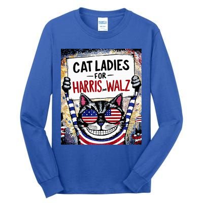 Harris Waltz 2024 Cat Ladies For Harris And Walz 2024 Premium Tall Long Sleeve T-Shirt