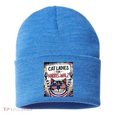 Harris Waltz 2024 Cat Ladies For Harris And Walz 2024 Premium Sustainable Knit Beanie
