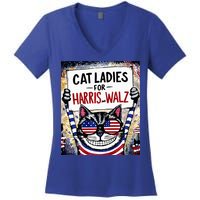 Harris Waltz 2024 Cat Ladies For Harris And Walz 2024 Premium Women's V-Neck T-Shirt