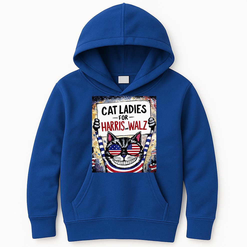 Harris Waltz 2024 Cat Ladies For Harris And Walz 2024 Premium Kids Hoodie