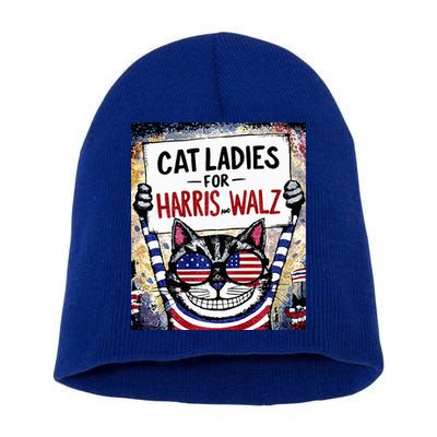 Harris Waltz 2024 Cat Ladies For Harris And Walz 2024 Premium Short Acrylic Beanie