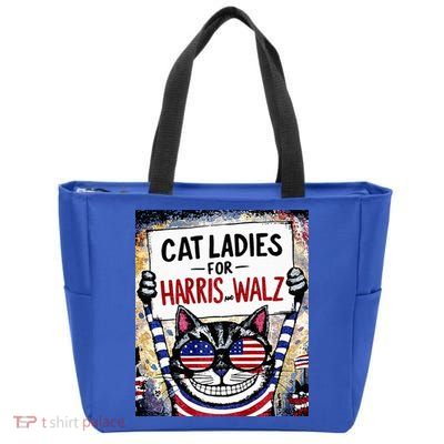 Harris Waltz 2024 Cat Ladies For Harris And Walz 2024 Premium Zip Tote Bag