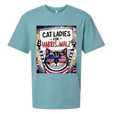 Harris Waltz 2024 Cat Ladies For Harris And Walz 2024 Premium Sueded Cloud Jersey T-Shirt