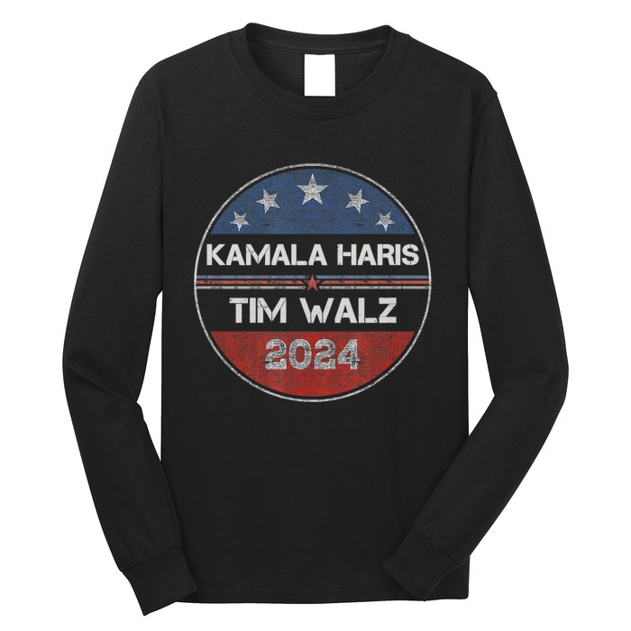 Harris Walz 2024 For President Patriotic Kamala Waltz 2024 Long Sleeve Shirt