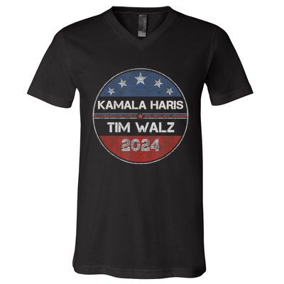 Harris Walz 2024 For President Patriotic Kamala Waltz 2024 V-Neck T-Shirt