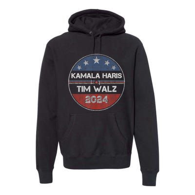 Harris Walz 2024 For President Patriotic Kamala Waltz 2024 Premium Hoodie