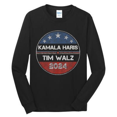 Harris Walz 2024 For President Patriotic Kamala Waltz 2024 Tall Long Sleeve T-Shirt