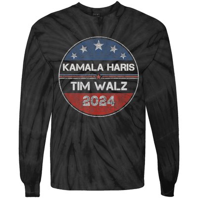 Harris Walz 2024 For President Patriotic Kamala Waltz 2024 Tie-Dye Long Sleeve Shirt