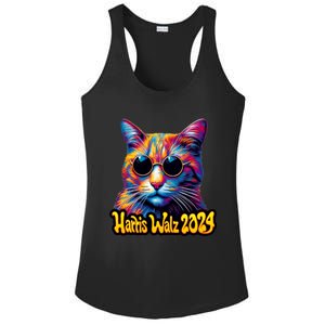 Harris Walz 2024 Funny Cat Election Kamala Harris Tim Waltz Ladies PosiCharge Competitor Racerback Tank