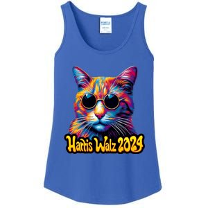 Harris Walz 2024 Funny Cat Election Kamala Harris Tim Waltz Ladies Essential Tank