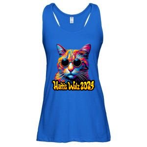 Harris Walz 2024 Funny Cat Election Kamala Harris Tim Waltz Ladies Essential Flowy Tank