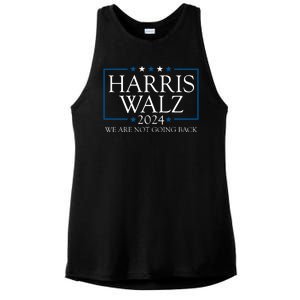 Harris Walz 2024 We Are Not Going Back Election Ladies PosiCharge Tri-Blend Wicking Tank