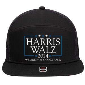 Harris Walz 2024 We Are Not Going Back Election 7 Panel Mesh Trucker Snapback Hat