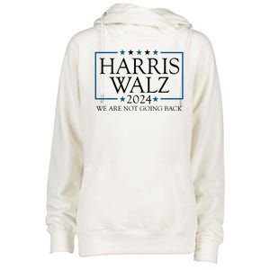 Harris Walz 2024 We Are Not Going Back Election Womens Funnel Neck Pullover Hood