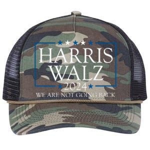 Harris Walz 2024 We Are Not Going Back Election Retro Rope Trucker Hat Cap