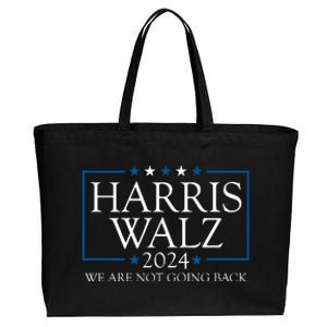 Harris Walz 2024 We Are Not Going Back Election Cotton Canvas Jumbo Tote