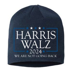 Harris Walz 2024 We Are Not Going Back Election Sustainable Beanie