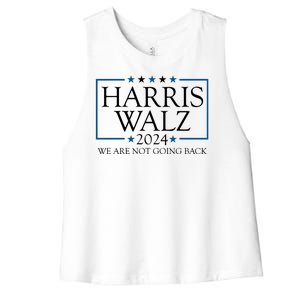 Harris Walz 2024 We Are Not Going Back Election Women's Racerback Cropped Tank