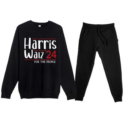 Harris Walz 2024 For President Patriotic Kamala Waltz 2024 Premium Crewneck Sweatsuit Set