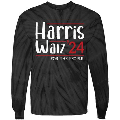 Harris Walz 2024 For President Patriotic Kamala Waltz 2024 Tie-Dye Long Sleeve Shirt