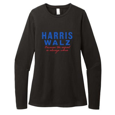 Harris Walz 2024 Because The Sequel Is Always Worse Womens CVC Long Sleeve Shirt