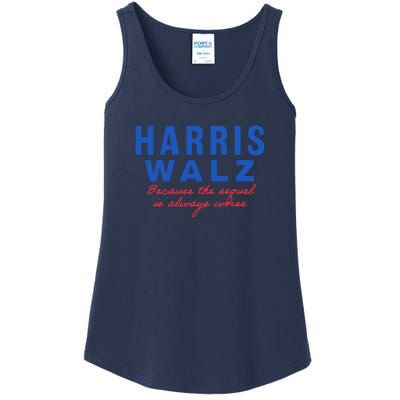 Harris Walz 2024 Because The Sequel Is Always Worse Ladies Essential Tank