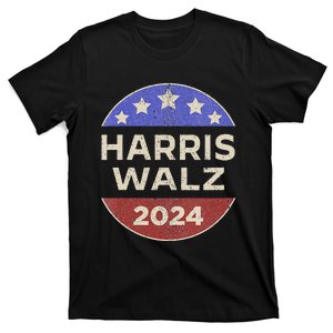 Harris Walz 2024 Retro Button Election For Democrats Waltz T-Shirt