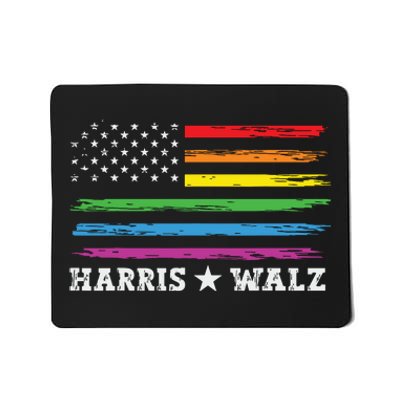 Harris Waltz 2024 Election Kamala Harris Tim Waltz Usa Flag Mousepad