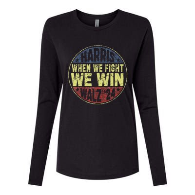 Harris Waltz 2024 When We Fight We Win American Election Womens Cotton Relaxed Long Sleeve T-Shirt