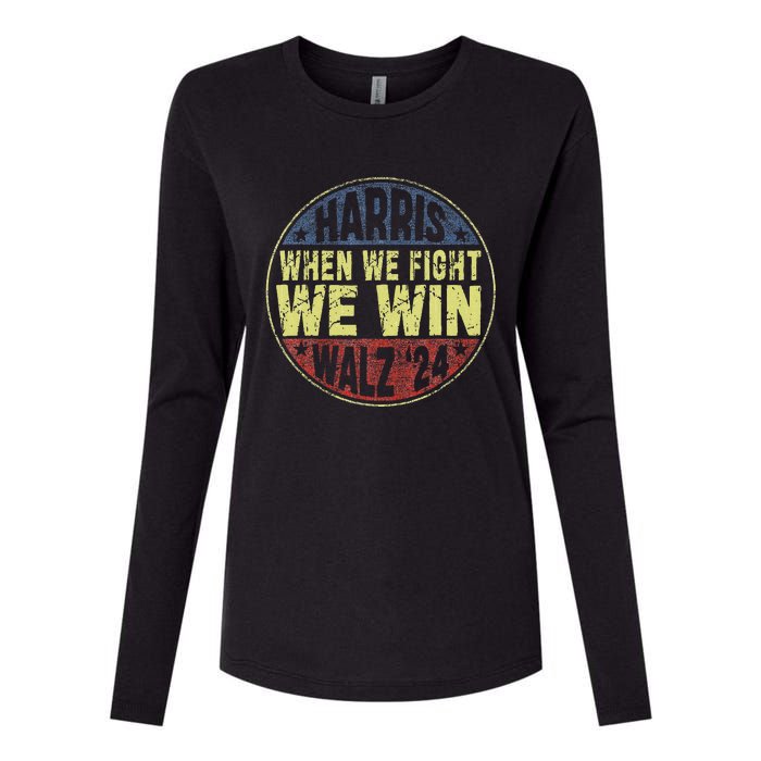 Harris Waltz 2024 When We Fight We Win American Election Womens Cotton Relaxed Long Sleeve T-Shirt