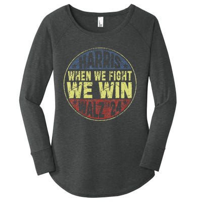 Harris Waltz 2024 When We Fight We Win American Election Women's Perfect Tri Tunic Long Sleeve Shirt