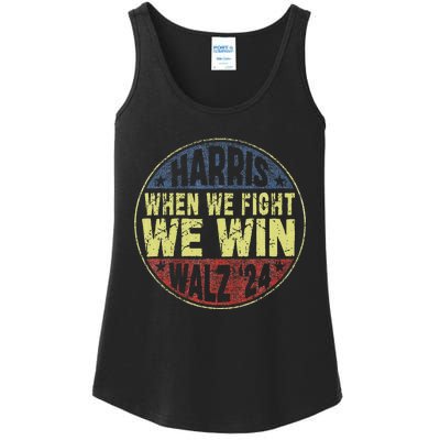 Harris Waltz 2024 When We Fight We Win American Election Ladies Essential Tank