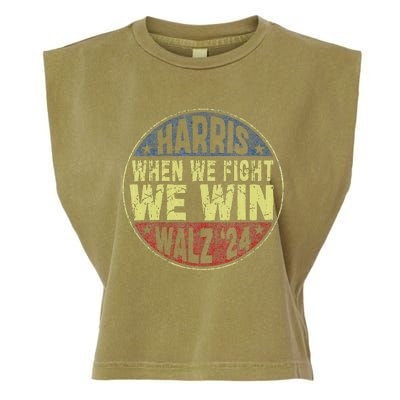 Harris Waltz 2024 When We Fight We Win American Election Garment-Dyed Women's Muscle Tee