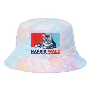 Harris Walz 2024 Funny Cat Election Kamala Harris Tie Dye Newport Bucket Hat