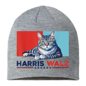 Harris Walz 2024 Funny Cat Election Kamala Harris Sustainable Beanie