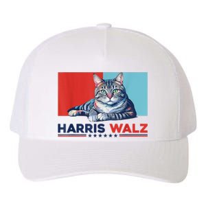 Harris Walz 2024 Funny Cat Election Kamala Harris Yupoong Adult 5-Panel Trucker Hat